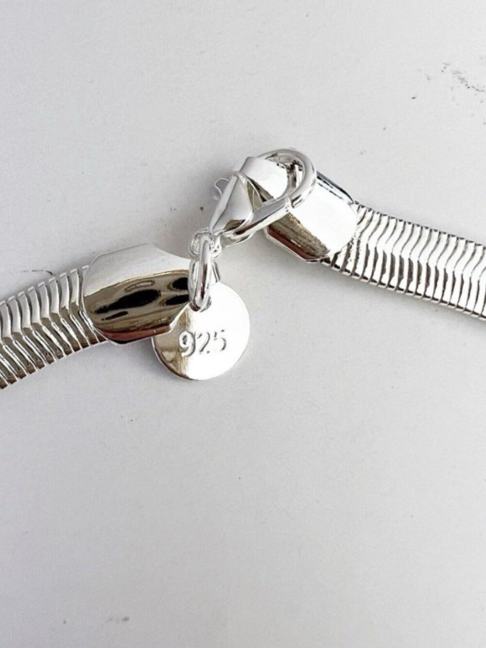 925 sterling solid silver 6MM Wide snake chain necklace Men Women 18 inch - Picture 7 of 8